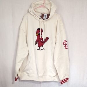 Mitchell & Ness Cream Colored St Louis Cardinals Hooded Sweatshirt Size 2x NWT